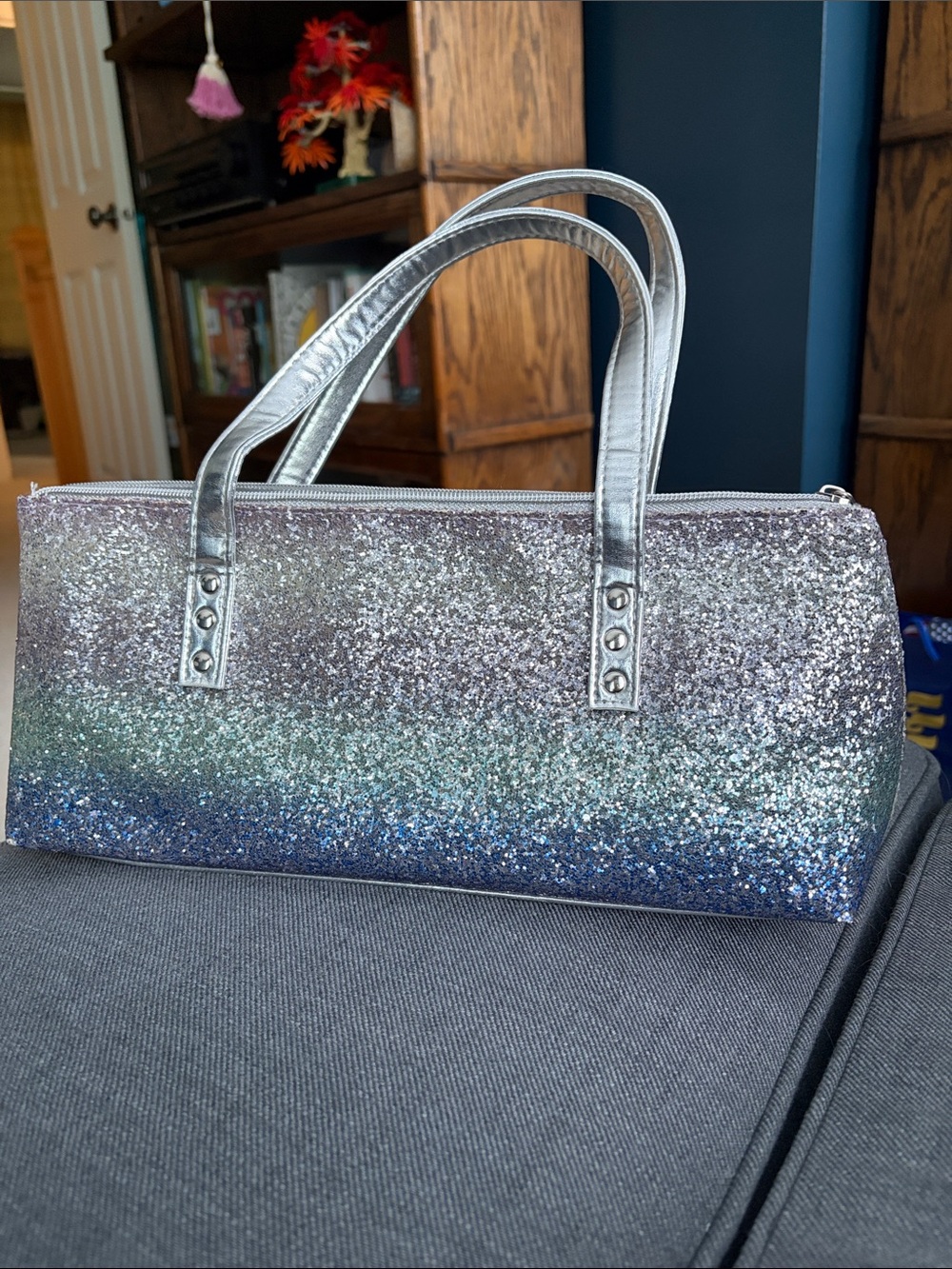 Silver Glitter Ombre Cooler/Tote Bag - Women's Handbag